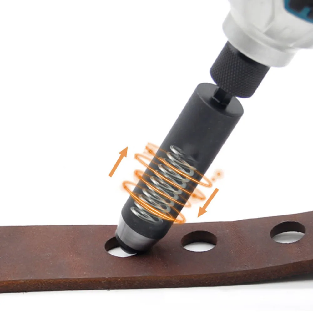 

Electric Leather Hole Punch Tool For Belt Leather Punching, Cloth Leather Punching Hex Shank Punch Drill Cardboard Belt Punches