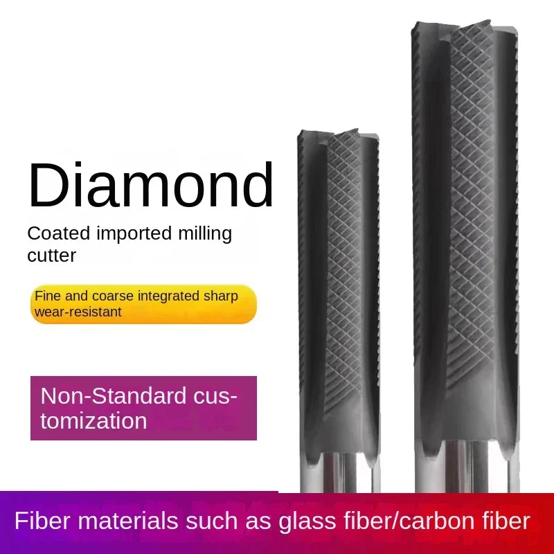 

Imported Diamond-coated Tungsten Steel Milling Cutter Fiberglass Carbon Fiber Aerospace Composite Milling Cutter