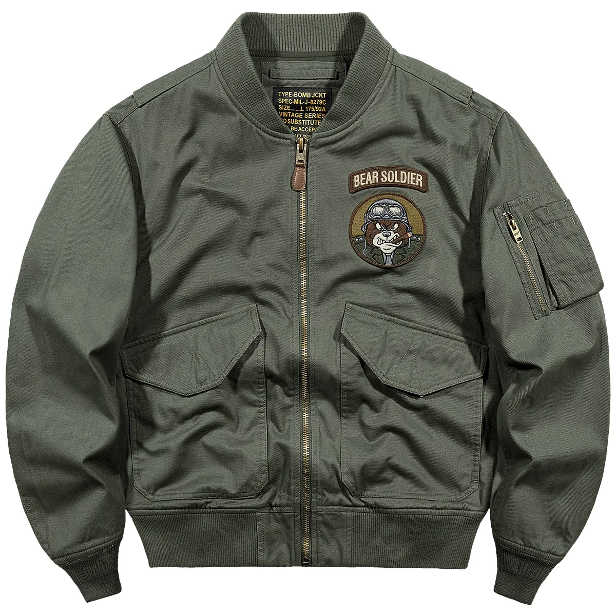 

Мужская куртка-пилот свободного кроя из чистого хлопка, весна-осень, в американском ретро-стиле, с вышивкой, модная рабочая куртка в бейсбольном стиле