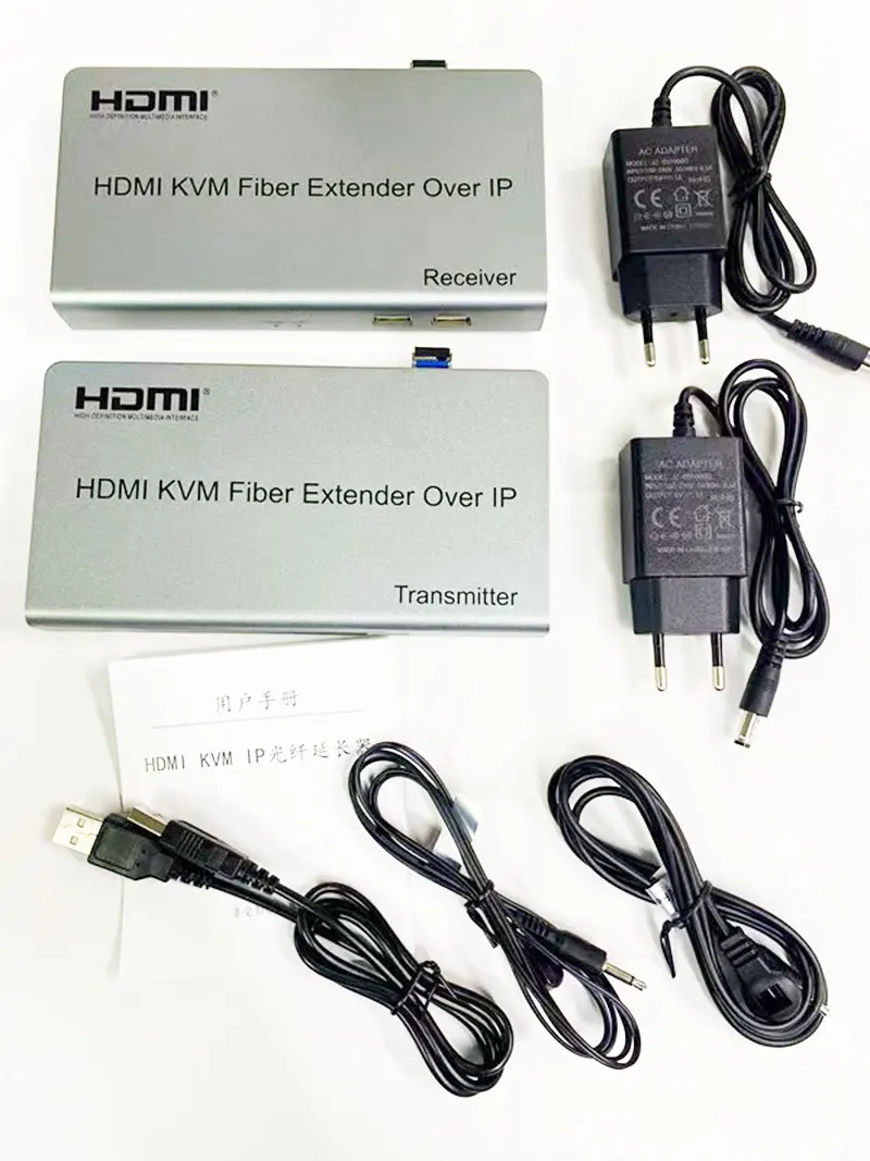 20km KVM Fiber Extender Over IP LC HDMIcompatible to Fiber Optic Transceiver Extender Support Multipoint to multipoint For Mouse