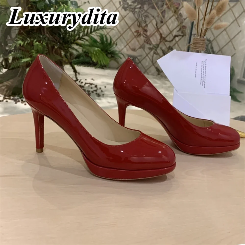 

Top Quality Womens High Heels 0-12cm Luxury Fashion Ladies Sandals Designer Classic Red Heel Real Leather sole Mules Shoes 2068