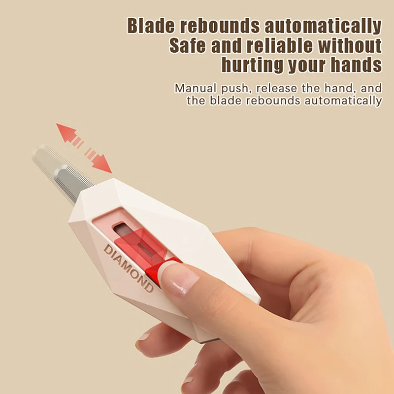 1Pcs New Diamond Design Unbox Knife Magnetic Stainless Steel Blade Round Head Cutter Safety Carton Box Cutter ﻿