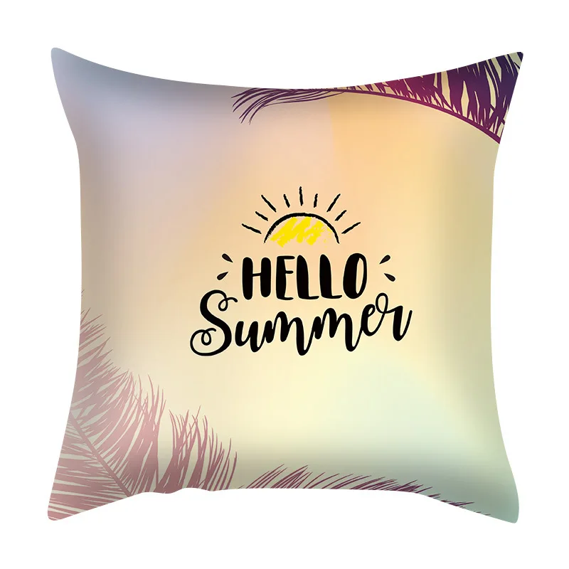 Summer Beach Pillowcase Holiday Time Pillow Covers Decorative Sofa Bed Living Room Pillows Case for Bedroom Office Chairs Car