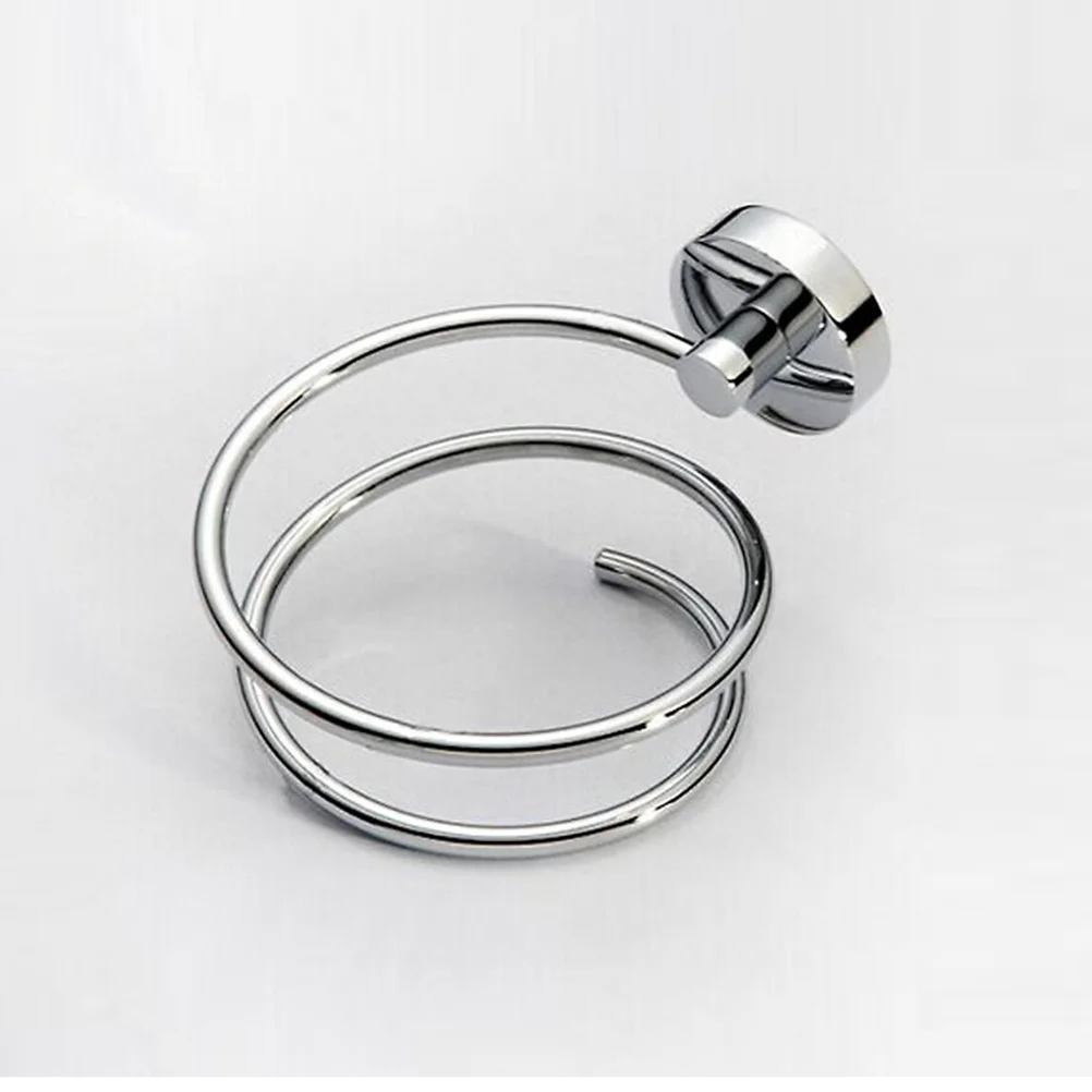 

Держатель для фена из нержавеющей стали, емкость 15 кг, спиральная настенная стойка для хранения фена в ванной комнате с крючком для вилки