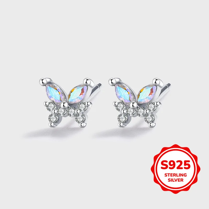

Exquisite Fairy-like Authentic S925 Silver Moonstone Butterfly Earrings