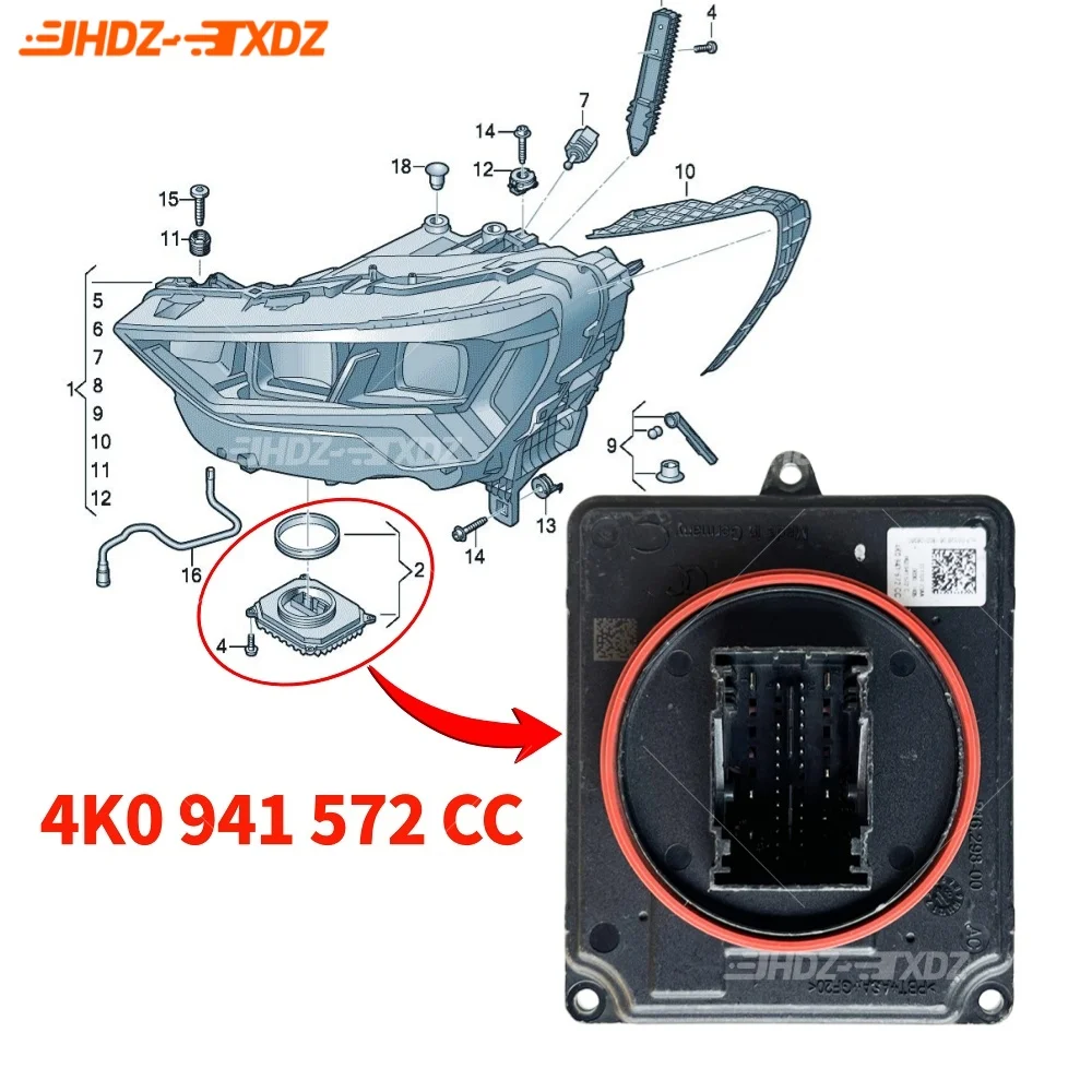 For Audi A1 Q3 Q8 RSQ3 RSQ8 2019 2020 2021 Headlight Ballast 4K0941572CC Genuine LED Headlight Control Module Unit Computer