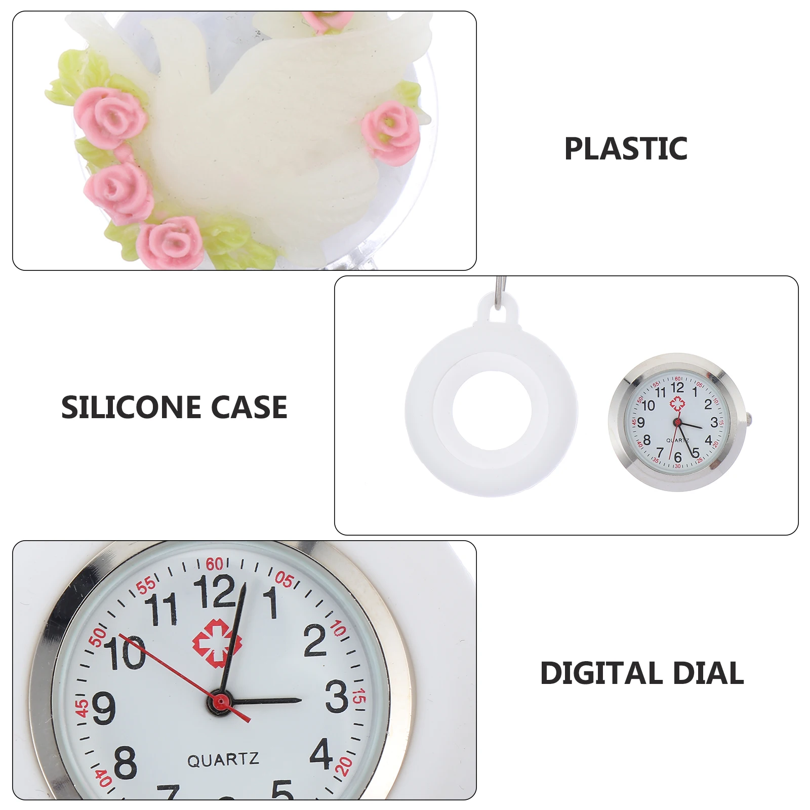 

Fashion Nurse Fob Watch Large Face Medical Pocket Watch Clip-On Design For Hospital Staff Long Lasting Operated