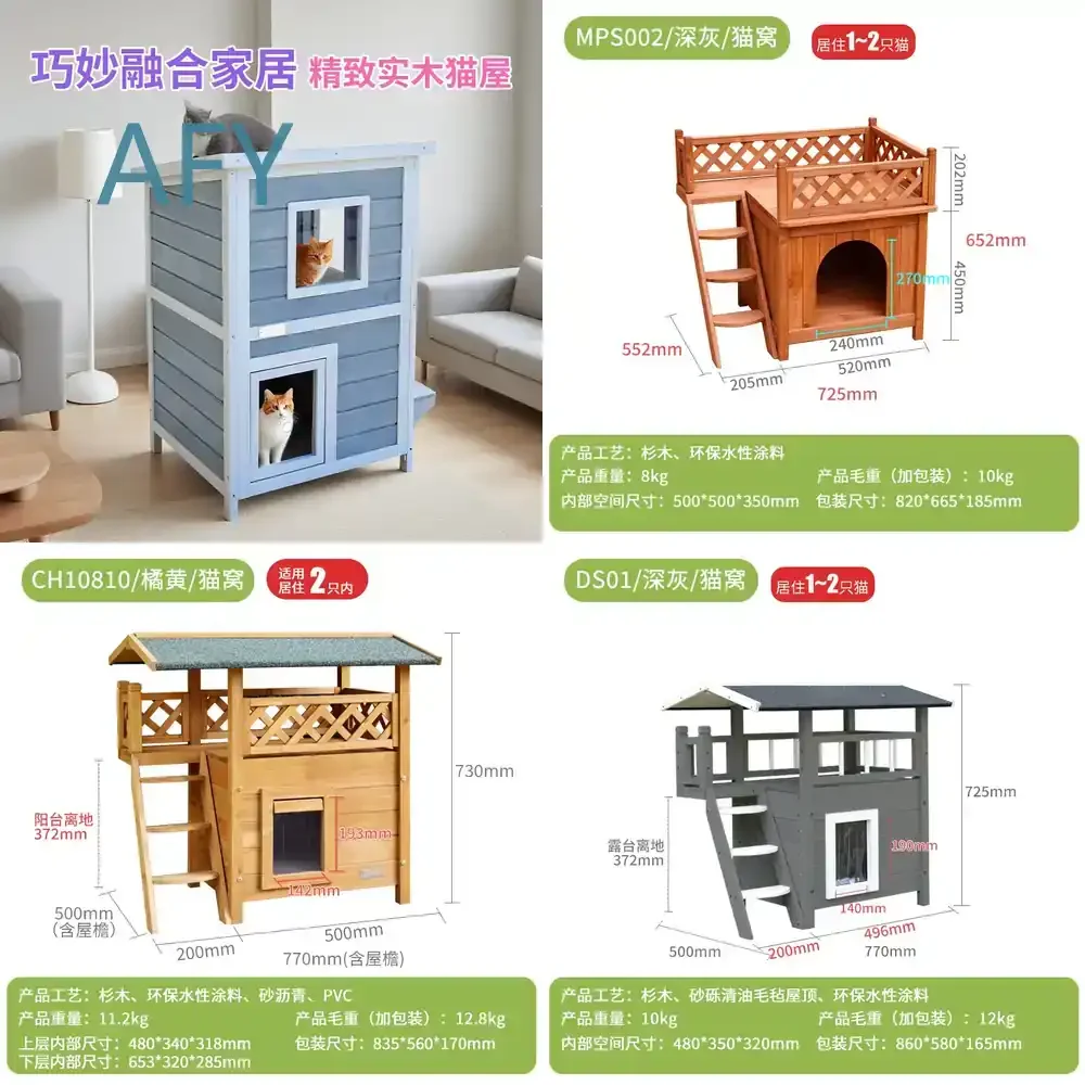 Cat Nest Villa for Indoor Outdoor Use Rain Proof Sun Proof All Season Stray Cat Shelter Escape House for Cats