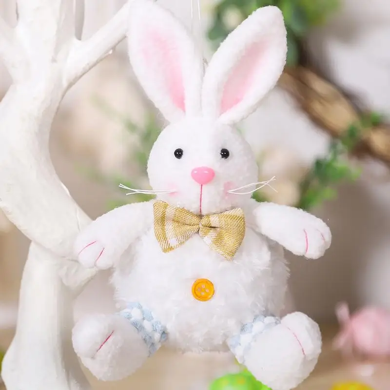 Bunny Tabletop Decor Kids Wielkanoc Wypchana lalka Wielofunkcyjne pluszowe na ścianę Stół Sypialnia Śliczne zabawki dla zwierząt na łóżeczko Szafka TV