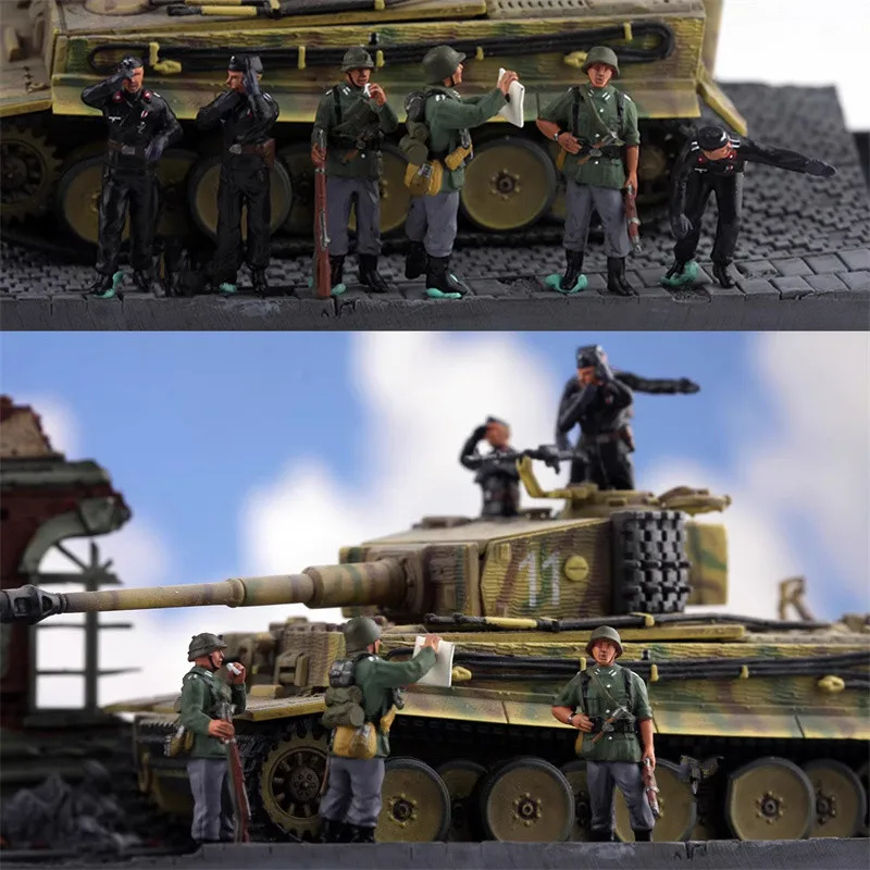 

1:72 Model 3D Printing Painted 6Pcs German Soldiers of The Carrier Group Action Figure DIY Scene Accessory Collection Dolls