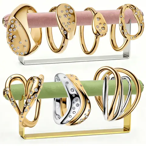 NoEnName_Null 2026 New 925 Silver Hot Selling Gold Love Heart Multi Loop Wrapped Couple Ring  DIY Exquisite Charm Jewelry Gift
