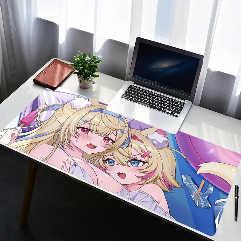 Mouse Pad Gaming Mousepad Rubber Desk Mat Hololive Mococo Fuwawa Abyssgard Non-slip Laptop Gamer Desk Accessories Keyboard Pad