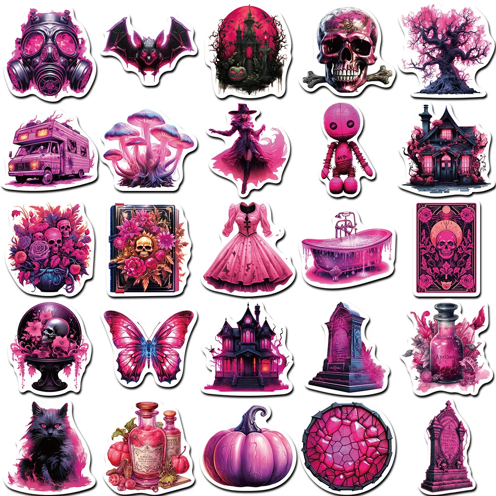 10/30/50PCS Cute Dark Hallowmas Magic Stickers Graffiti DIY Motorcycle Notebook Phone Laptop Luggage Cartoon Decals Decoration