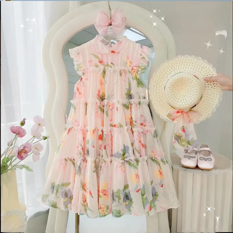 

Girls' Princess Dress 2026 Summer New, Fashion Casual Gown for Big Kids Breathable Daily Wear