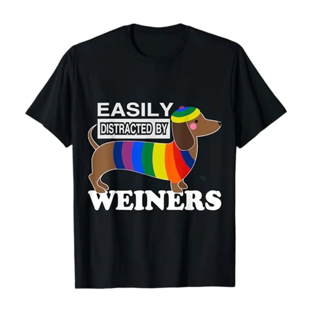 Flagnshow Free Size Rainbow LGBT Love Weiners Dogs Love  Gay Man Pride T-Shirt