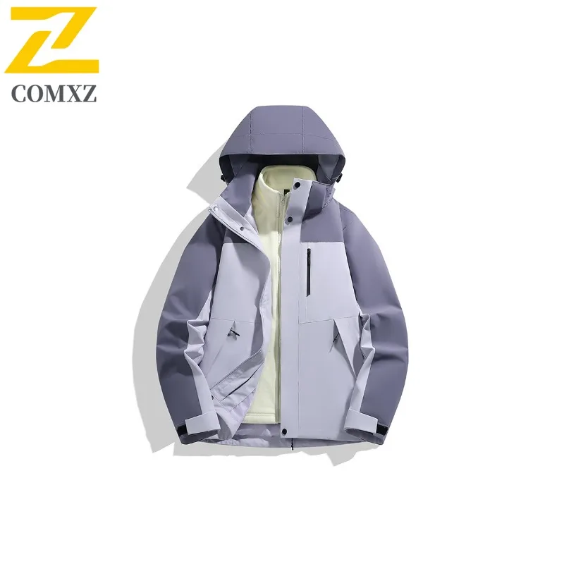 COMXZ الرجال الشتاء سترة جديدة فاخرة متعددة الوظائف في الهواء الطلق السفر ضوء معطف دافئ أنيق مقنعين مريحة الباردة والدليل على سترة واقية #5