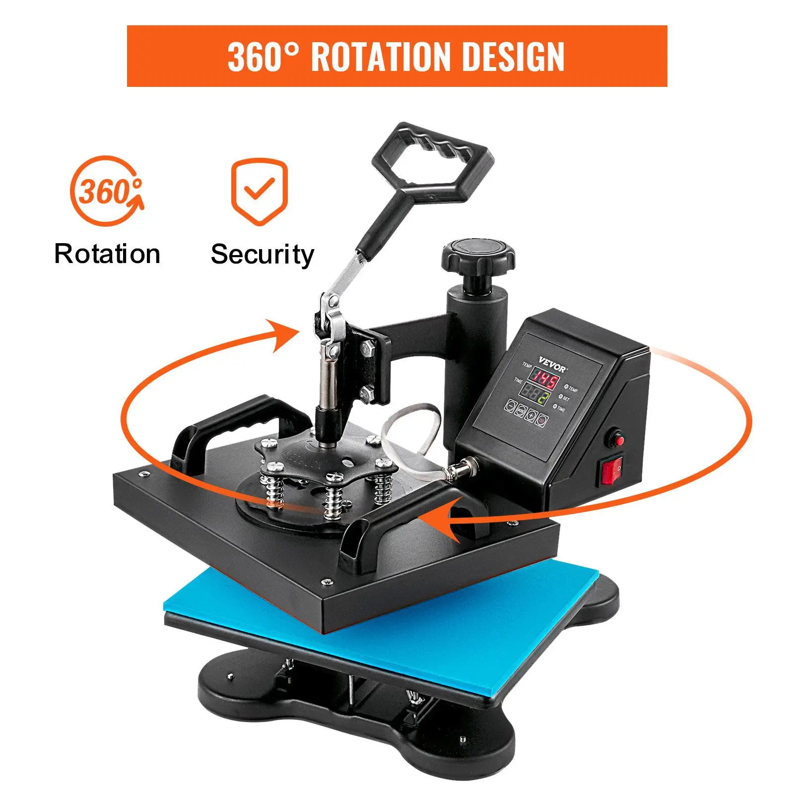 Heat Press 30x23cm Heat Press Machine 12x15in Clamshell Sublimation Transfer Printer Digital Precise Temperature Control