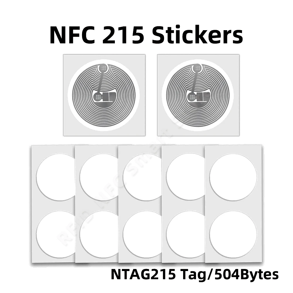 NFC215 Selbstklebender NFC-Etiketten-Tag-Aufkleber 13.56 MHz ISO14443A Weiß Universal 215,RFID-Telefon verfügbar,selbstklebendes
