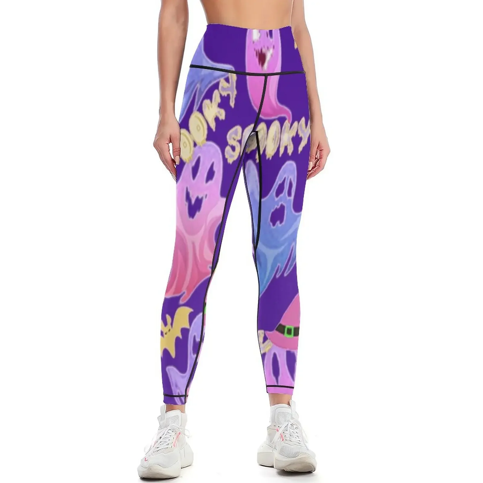 

Жуткий Хэллоуин Призраки Жуткий Хэллоуин кавайный забавный дизайн, No 2, Кавайные резные тыквенные вибрации, Witchs Brew и все тонкие леггинсы