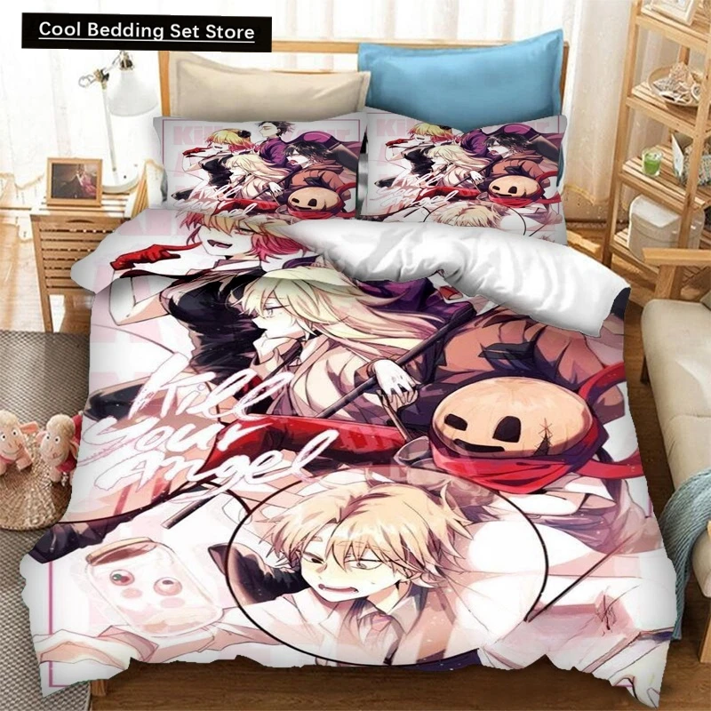 

3D Printed Anime Angels of Death Bedding Set Duvet Covers Pillowcases One Piece Comforter Bedding Sets Bedclothes Home Textiles