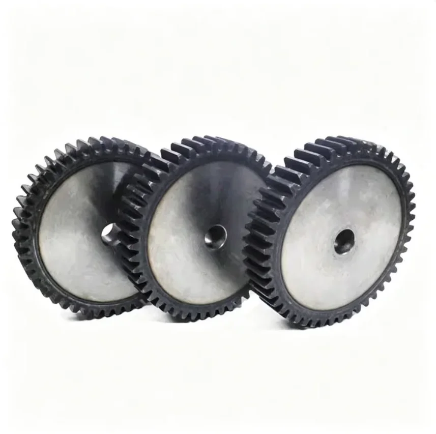 Hardened AISI 1045 Carbon Steel 2M Module Straight Spur Gear 41T 45T 50T 55T 60T 20mm Thickness Precision Cylindrical Drive Gear