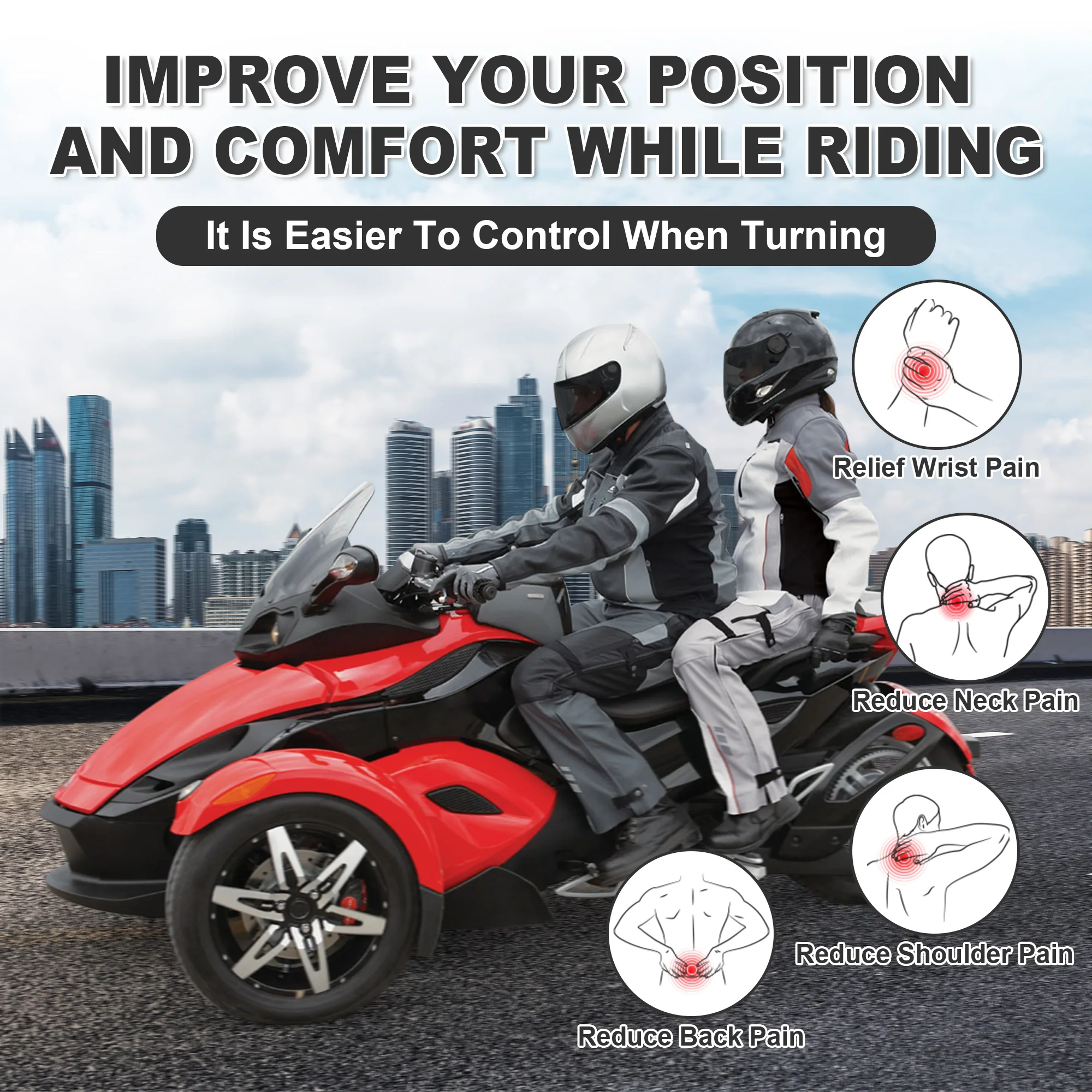 Elevadores de manillar de retroceso de color negro fresco para Can Am Spyder RS RS-S GS 2008-2012 accesorios de aluminio elevador de barra de mango ATV