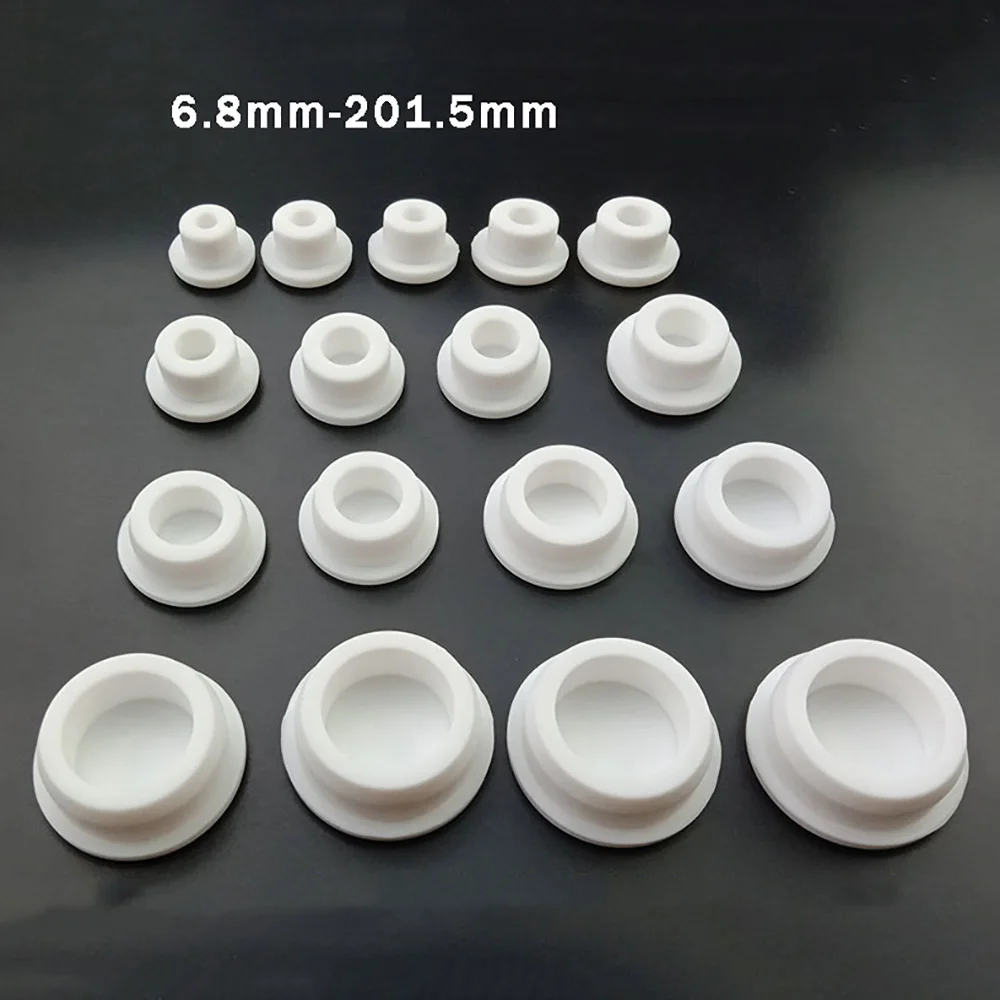 Bore 6.8mm-201.5mm WHITE Silicone Rubber Hole Plugs Blanking End Cap Pipe Inserts Bungs Seal Cover T Type Stopper Dustproof Plug