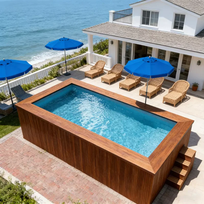 Customized Easy-to-Install Factory Prefab Shipping Container Pool 20ft 40ft Prefabricated Outdoor Swimming Pool