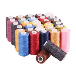 Leather Craft DIY Project 150D Leather Sewing Polyester Flat Wax String Diameter 0.8mm 50 Meters