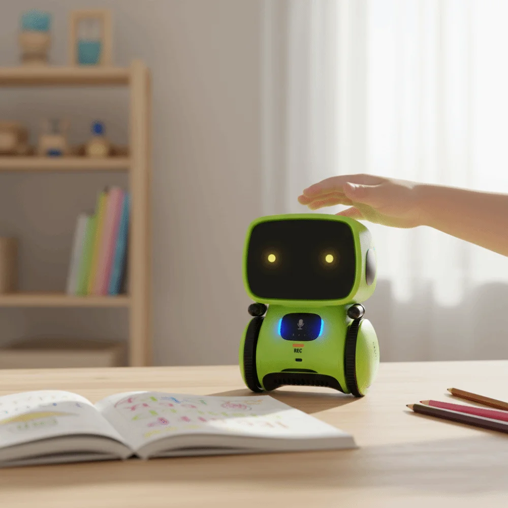音声コマンド-エモロボット-ダンス機能-タッチコントロール-インタラクティブロボット-センサーテクノロジー-繰り返し機能-インテリジェントロボット