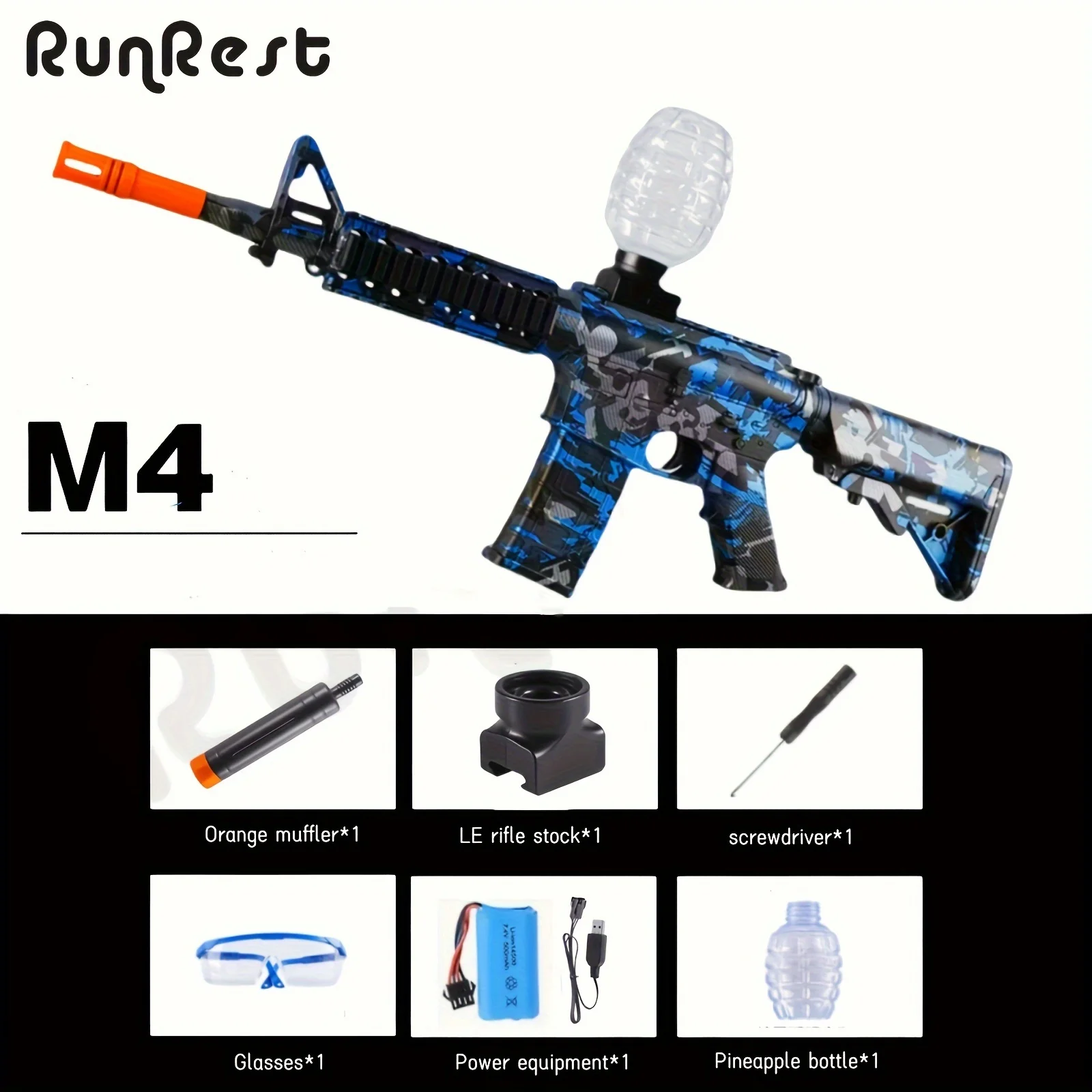 Blaster Gun,Electric Ball Blaster , High Orbeez Gun Performance Cool Toy Gun, Rechargeable Splatter Ball Toys for Outdoor Activi