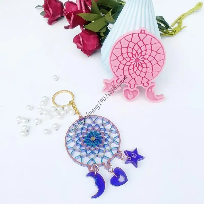 

Q6RB Dreamcatcher плесень DIY Эпоксидная смола Силиконовая плесень