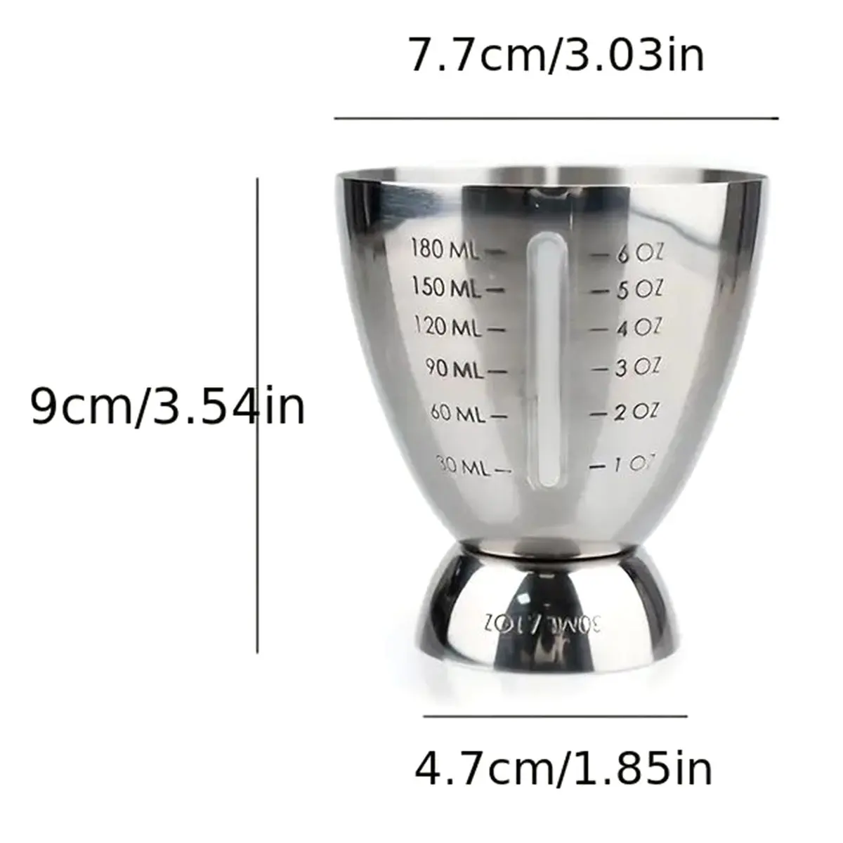 Bar Cocktail Jigger Measured Double 1-6 Oz Measuring Jiggers, Stainless Steel Tools Cup Shaker &LICG