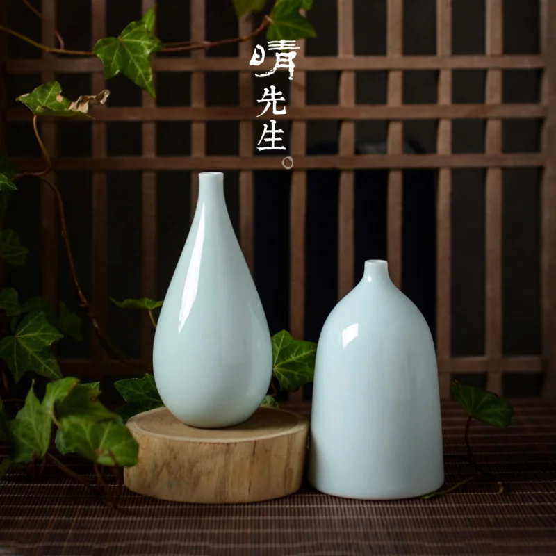 ★Jingdezhen Ceramics Shadow Glaze Creative Ornaments Hand Painted Mini Flower Vase Home Decorations Hydroponic Flower Vase