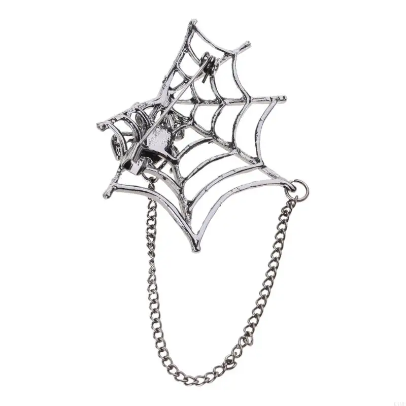 K1me Spiders Pick con spilla netto con catena, punk ragni a pizza lappa netta spira halloween costumi accessori per le