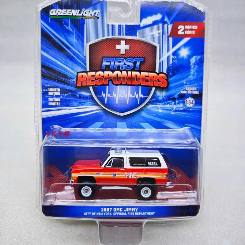 Greenlight Diecast Scala 1:64 1987 GMC Jimmy's Modello di auto di simulazione in lega Collezione statica Decorato Giocattoli di festa Regalo souvenir