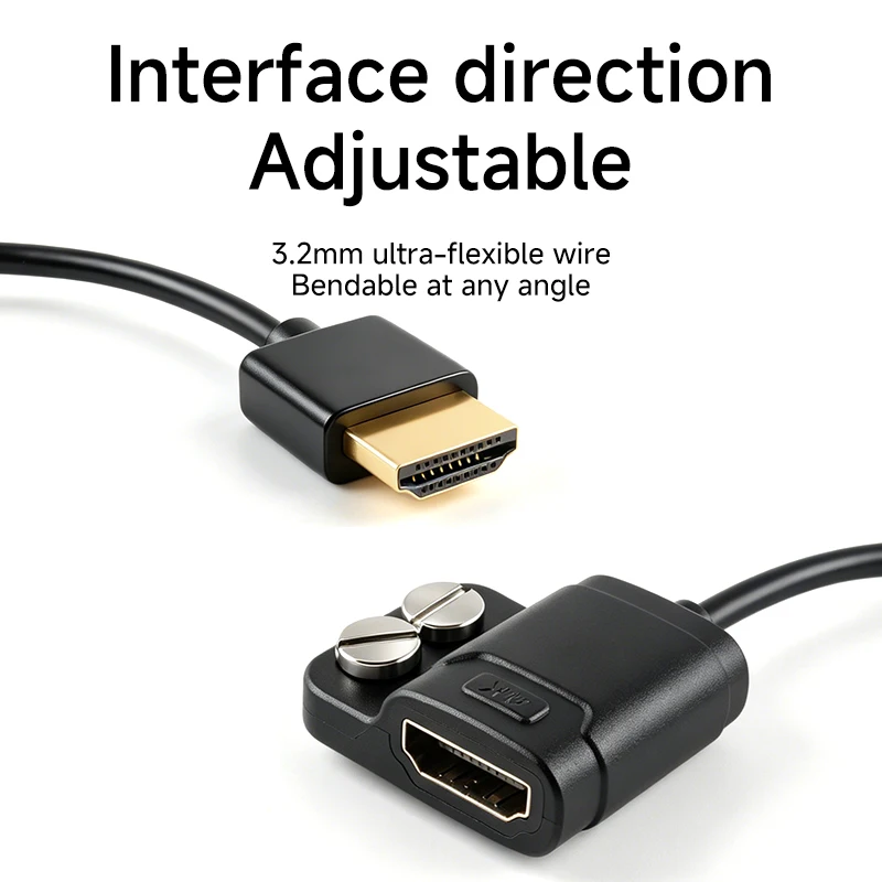 4K Ultra-Slim HDMI Adapter HDMI Full Size Male to Femal D to A C to A  A to A Cable Micro Mini Standard for Video Recording