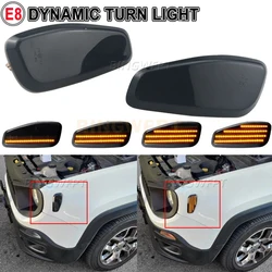 2Pcs Smoked Dynamic LED Side Marker Turn Signal Lights For Jeep Renegade BU 2014 2015 2016 2017 2018 2019 2020 2021