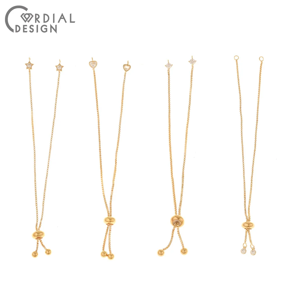 

Cordial Design 10Pcs DIY Accessories/CZ Chain For Bracelets/Hand Made/Genuine Gold Plating/Making/Jewelry Findings & Components