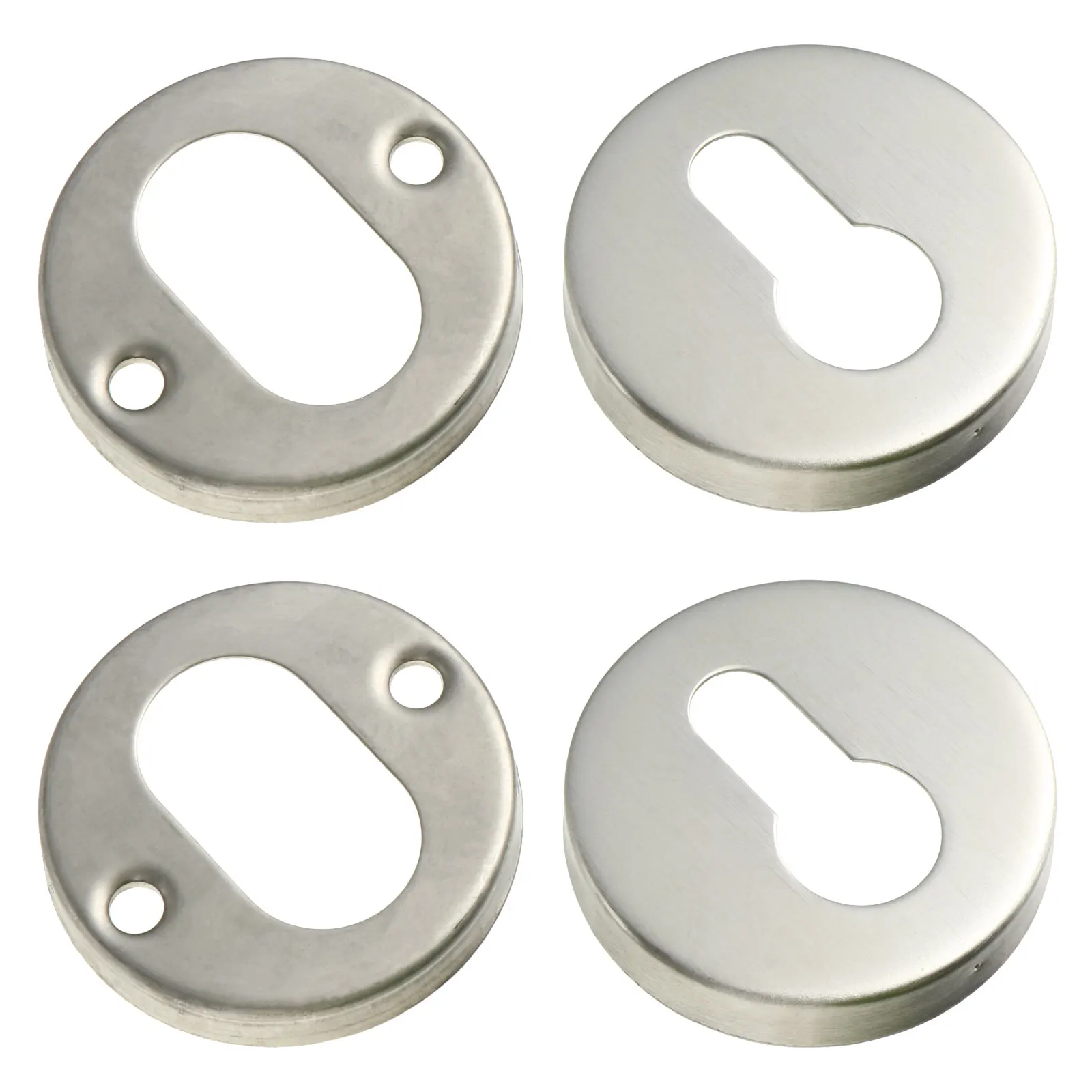 2Sets Lock Core Cover Stainless Steel Keyhole Protector for Door Striker Rust Proof Cold Resistant Decorative Door Accessory