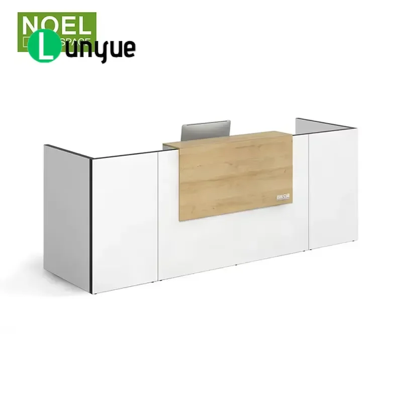 Wooden Reception Desk Simple Design High Quality Standard Size for Company Office Front Desk Furniture