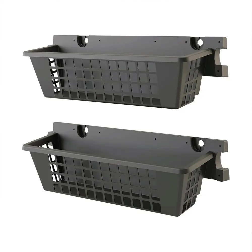 

Двойные корзины для хранения из полимерной смолы, органайзеры для улицы, черные, 25x7.25x7, вместимость 30 фунтов каждая