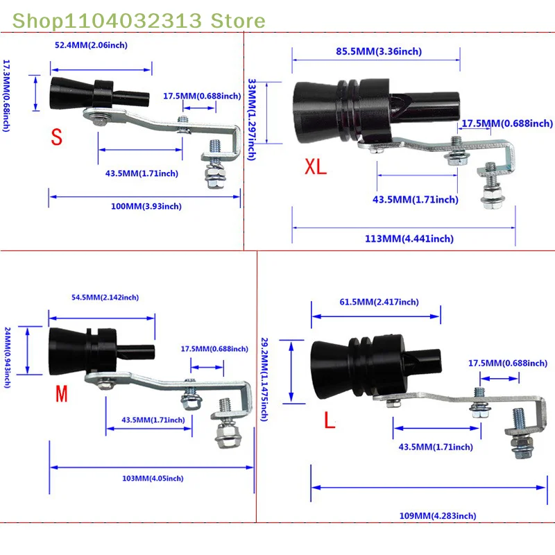 Dispositivo de sintonización de vehículo S/M/L/XL, tubo de escape, silbato de sonido Turbo, simulador de sonido, silbato de sonido Turbo para coche