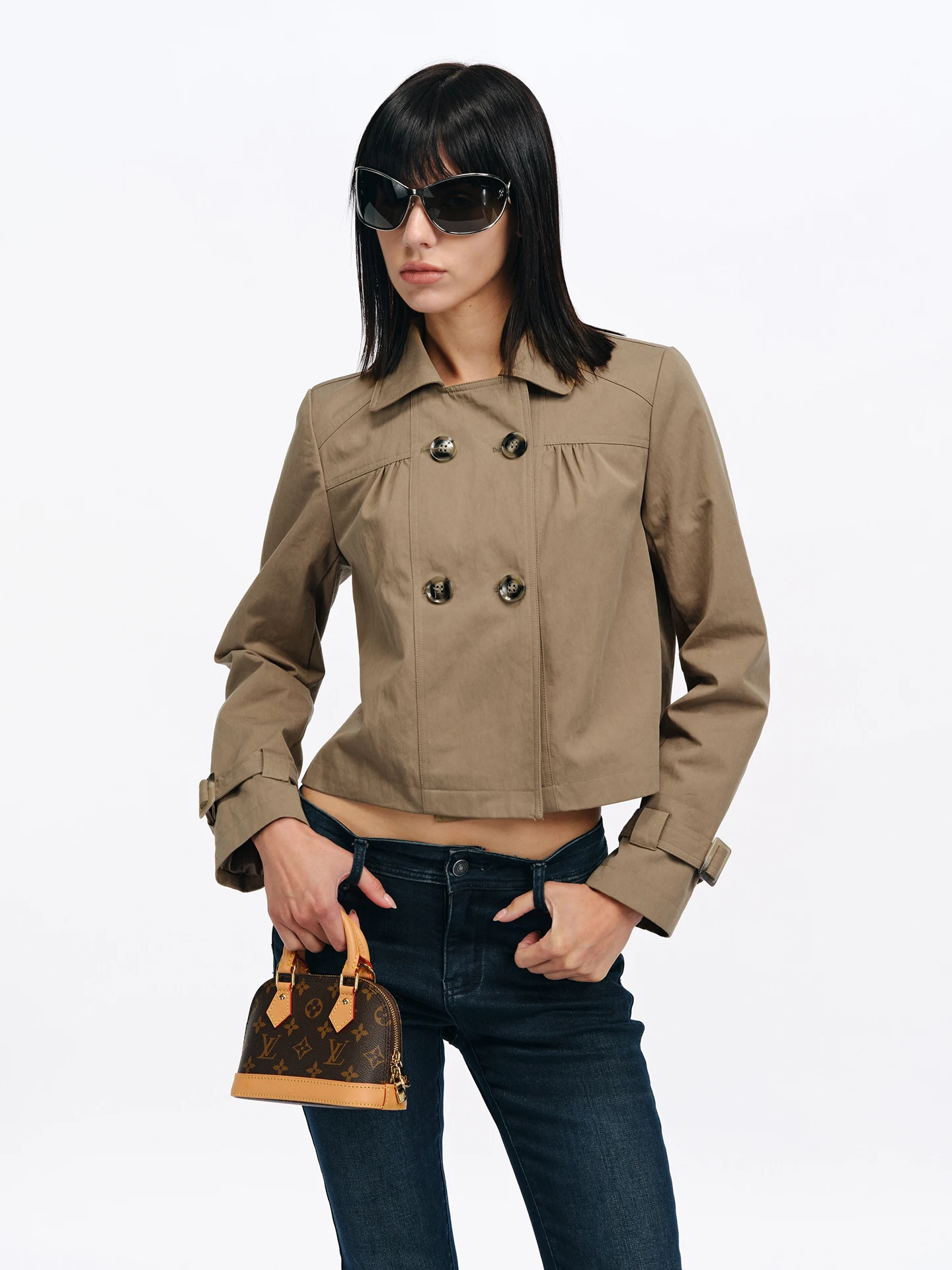 

Ретро-пальто женское утепленное из хлопка и нейлона, двубортное, прямого кроя, осеннее, модное