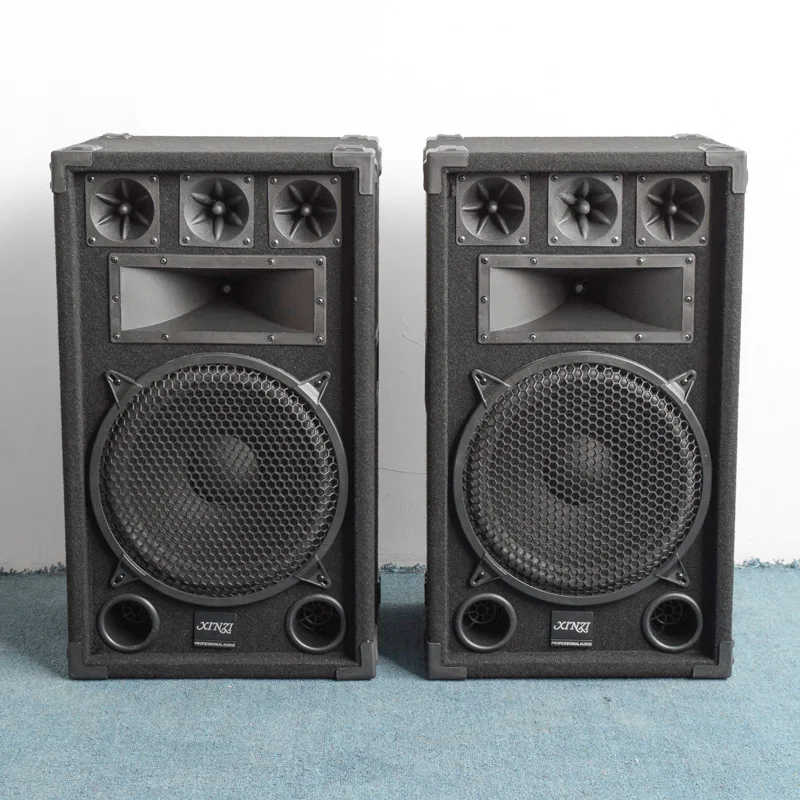 Home KTV Karaoke RGB Light Emitting Diode Lighting 12-15 inch Stage Audio Passive Speaker Professional Equipment 300 Watts