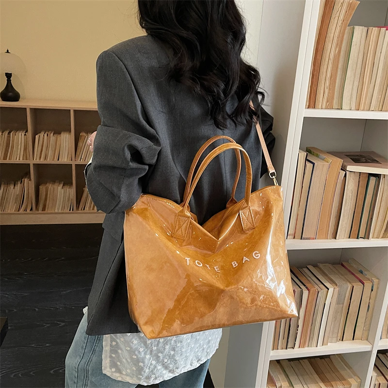 Modische Hochwertige Transparente PVC-Tragetasche mit Großer Kapazität, Wasserdichte Jelly-Tasche, Outdoor-Handtasche für Tägliche Reisen und Tourismus – Detail 25