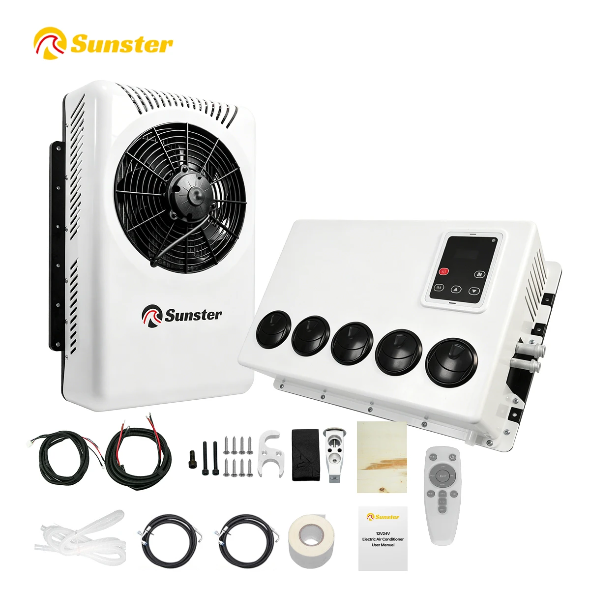 12V 24V Electric Roof Air Conditioning RV Air Conditioning, Parking Air Conditioning Automatic Constant Temperature for Trailers