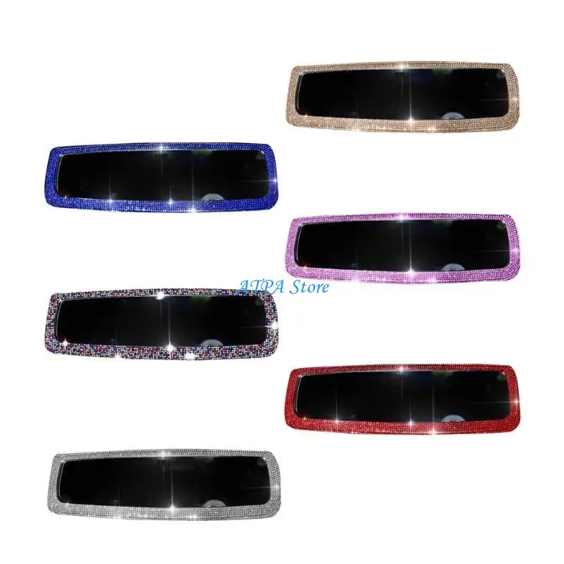 

U13C Sparkling Rhinestones Car Rearview Mirror for Girls Auto Accessories Reusable