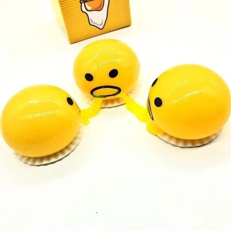 Squishy Puking Egg Yolk with Hole and Yellow Slime Stress Ball Kids Toys Adult Relieve Anxiety Office Bachelor Party Favor Gift