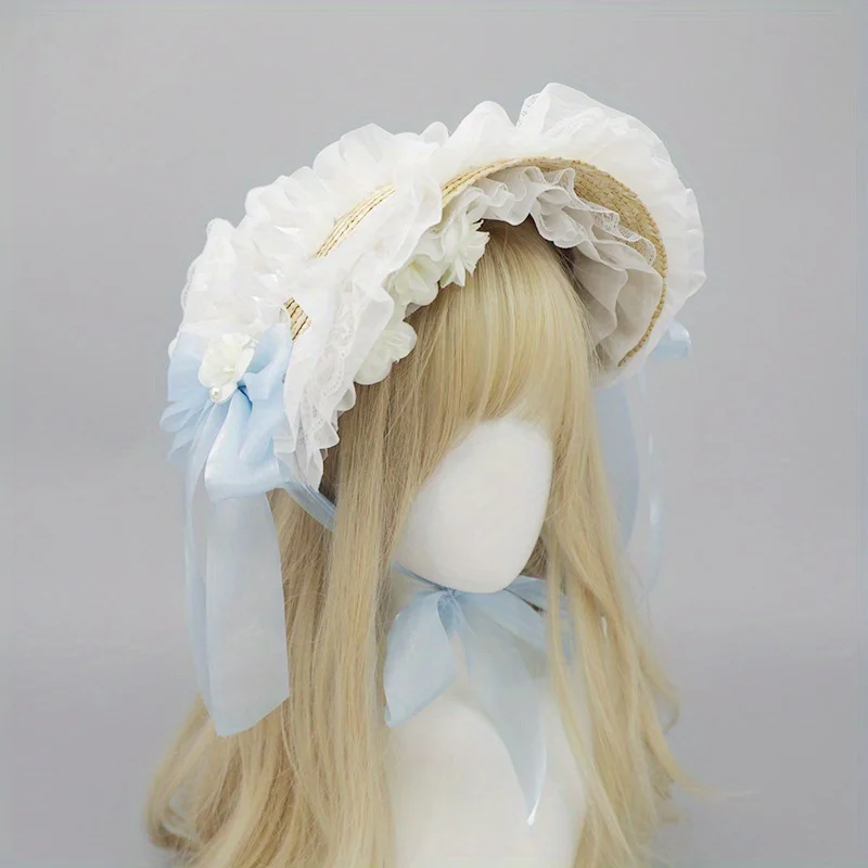 

Hua Ling Handmade | Lolita Bonnet Straw Hat - Multi-color BNT Original Design, Rustic Lolita Style for Women